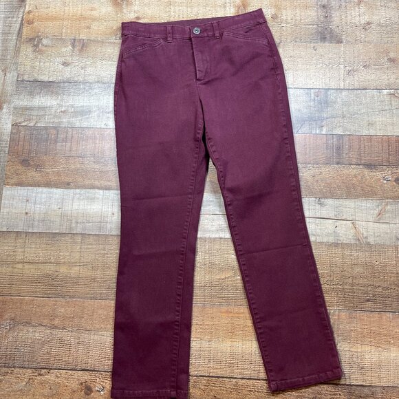 Christopher & Banks Signature SLIMMING Cranberry Pants size 8 - Picture 1 of 4